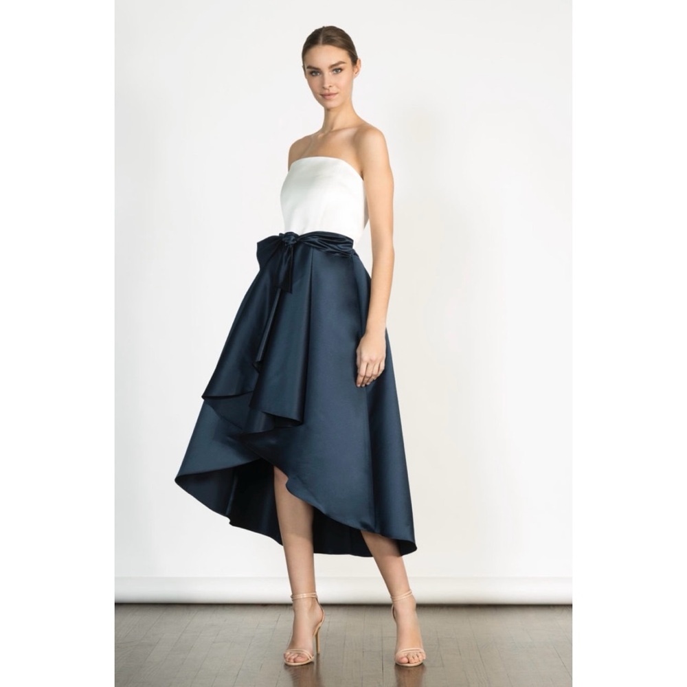 Anthropologie x Shoshanna Bow Satin Ball Gown Midnight